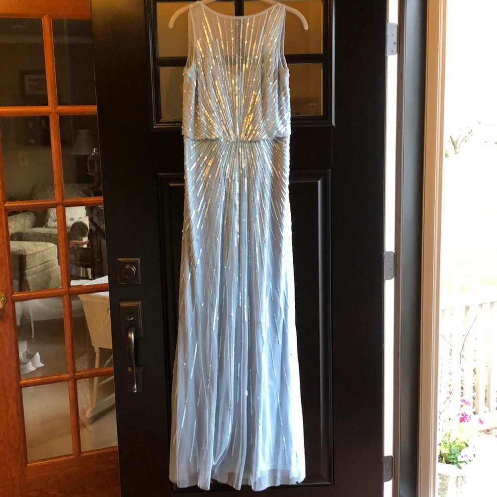 Aidan Mattox Dusty Blue Formal Dress